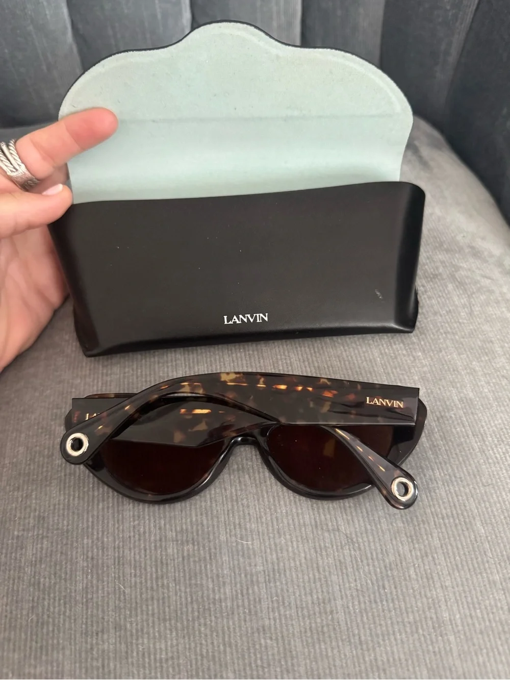 Lanvin Tortoiseshell Frame Sunglasses with Brown Lenses